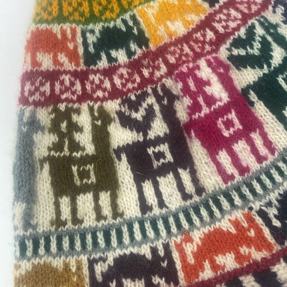 Bohemian Style lpacca Lamas Winter Knit Hat Multi Color Vibrant Tassel - Picture 6 of 12